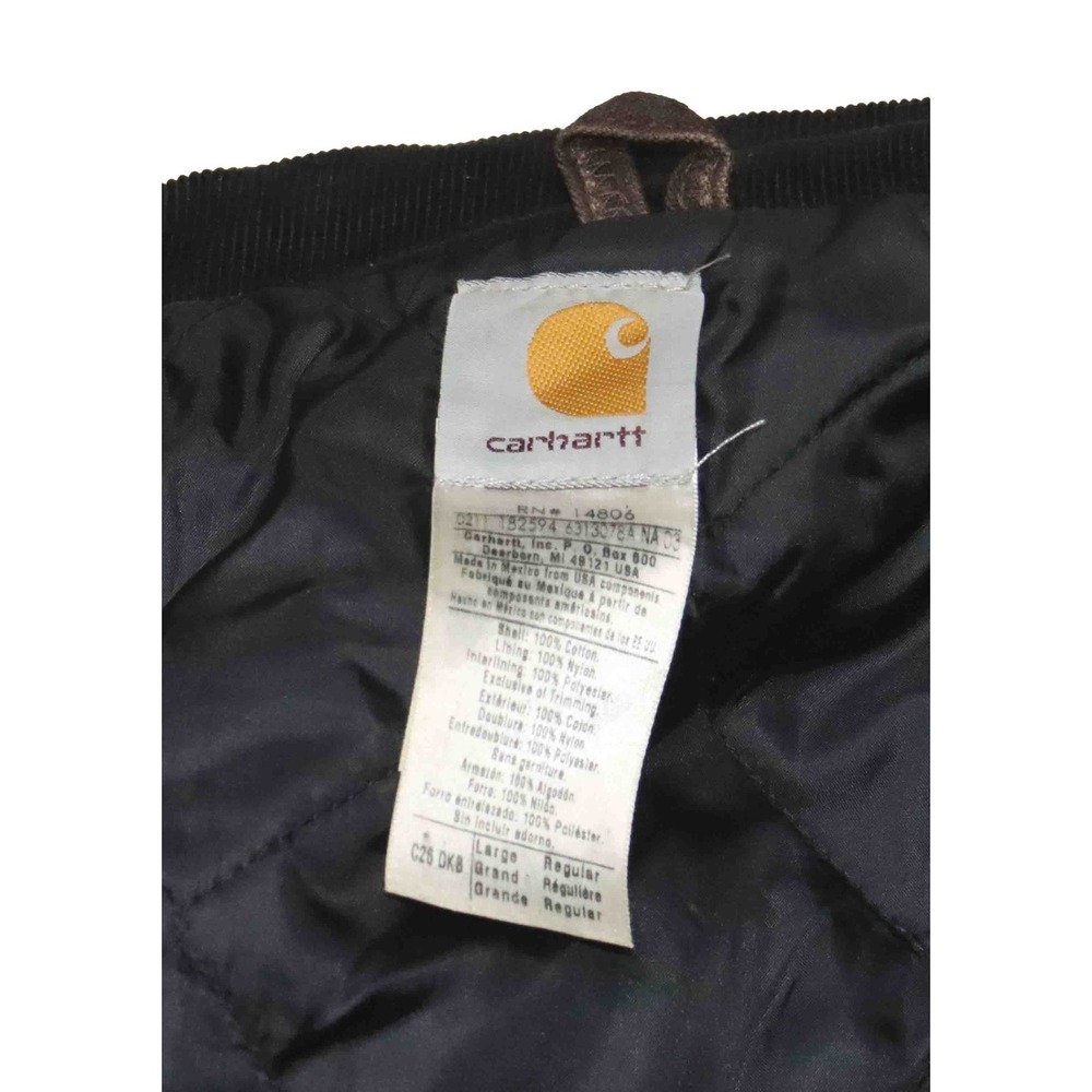Carhartt C26 DKB Dark Brown Arctic Quilt Lined Coat Jacket Mens Size Large - Picture 8 of 8